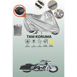 Dokaca Gri Arka Çanta Uyumlu Harley-Davidson Road King Custom Flhrsı Uyumlu Motor Brandası, Koruyucu Örtü