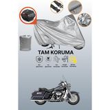 Dokaca Gri Arka Çanta Uyumlu Harley-Davidson Road King Flhrı Uyumlu Motor Brandası, Koruyucu Örtü