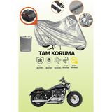 Dokaca Gri Arka Çanta Uyumlu Harley-Davidson Sportster 1200 Custom Uyumlu Motor Brandası, Koruyucu Örtü