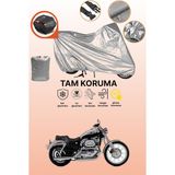 Dokaca Gri Arka Çanta Uyumlu Harley-Davidson Sportster Custom XL1200C Uyumlu Motor Brandası, Koruyucu Örtü