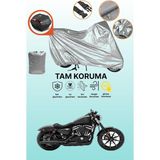 Dokaca Gri Arka Çanta Uyumlu Harley-Davidson Sportster Iron 883 Uyumlu Motor Brandası, Koruyucu Örtü