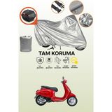 Dokaca Gri Arka Çanta Uyumlu Piaggio Vespa 150 Uyumlu Motor Brandası, Koruyucu Örtü