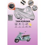Dokaca Gri Arka Çanta Uyumlu Vespa Gts 125 Abs Uyumlu Motor Brandası, Koruyucu Örtü