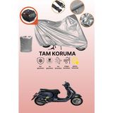 Dokaca Gri Arka Çanta Uyumlu Vespa Gts 125 Supertech Uyumlu Motor Brandası, Koruyucu Örtü