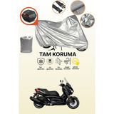 Dokaca Gri Arka Çanta Uyumlu Yamaha X-Max 400 Iron Max Uyumlu Motor Brandası, Koruyucu Örtü
