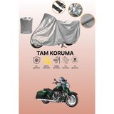 Dokaca Gri Harley-Davidson Cvo Road King Uyumlu Motosiklet Brandası, Koruyucu Örtü, Motor Branda - Gri Arka Çanta ve Kilit Uyumsuz