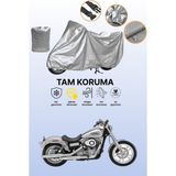 Dokaca Gri Harley-Davidson Dyna Super Glide Custom Fxdcı Uyumlu Motosiklet Brandası, Koruyucu Örtü - Gri Arka Çanta ve Kilit Uyumsuz