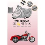 Dokaca Gri Harley-Davidson Freewheeler Uyumlu Motosiklet Brandası, Koruyucu Örtü, Motor Branda - Gri Arka Çanta ve Kilit Uyumsuz