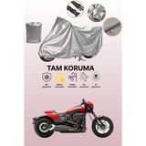 Dokaca Gri Harley-Davidson Softail Fxdr 114 Uyumlu Motosiklet Brandası, Koruyucu Örtü, Motor Branda - Gri Arka Çanta ve Kilit Uyumsuz