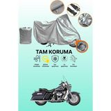 Dokaca Gri Kilit Uyumlu Harley-Davidson Road King Flhrı Uyumlu Motor Brandası, Koruyucu Örtü