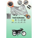 Dokaca Gri Kilit ve Arka Çanta Uyumlu Arora Ar 100-8 Klasik Tel Uyumlu Motosiklet Brandası, Koruma Örtüsü - Gri Arka Çanta ve Kilit Uyumlu