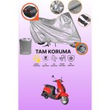 Dokaca Gri Kilit ve Arka Çanta Uyumlu Asya SCOOTURK-100 Uyumlu Motosiklet Brandası, Koruma Örtüsü - Gri Arka Çanta ve Kilit Uyumlu