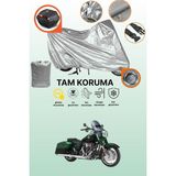 Dokaca Gri Kilit ve Arka Çanta Uyumlu Harley-Davidson Cvo Road King Uyumlu Motosiklet Brandası - Gri Arka Çanta ve Kilit Uyumlu