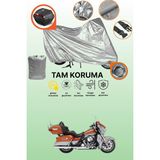 Dokaca Gri Kilit ve Arka Çanta Uyumlu Harley-Davidson Flhtk Electra Glide Ultra Uyumlu Motosiklet Brandası - Gri Arka Çanta ve Kilit Uyumlu