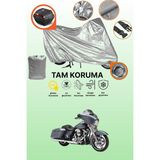Dokaca Gri Kilit ve Arka Çanta Uyumlu Harley-Davidson Flhx Street Glide Uyumlu Motosiklet Brandası - Gri Arka Çanta ve Kilit Uyumlu