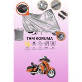 Dokaca Gri Kilit ve Arka Çanta Uyumlu Harley-Davidson Flhxse2 Cvo Street Glide Uyumlu Motosiklet Brandası - Gri Arka Çanta ve Kilit Uyumlu