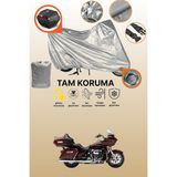 Dokaca Gri Kilit ve Arka Çanta Uyumlu Harley-Davidson Road Glide Ultra Uyumlu Motosiklet Brandası - Gri Arka Çanta ve Kilit Uyumlu