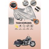 Dokaca Gri Kilit ve Arka Çanta Uyumlu Harley-Davidson Road King Flhrı Uyumlu Motosiklet Brandası - Gri Arka Çanta ve Kilit Uyumlu