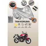 Dokaca Gri Kilit ve Arka Çanta Uyumlu Honda Cbf 500 Uyumlu Motosiklet Brandası, Koruma Örtüsü - Gri Arka Çanta ve Kilit Uyumlu