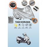 Dokaca Gri Kilit ve Arka Çanta Uyumlu Honda Fes 250 Foresight Uyumlu Motosiklet Brandası, Koruma Örtüsü - Gri Arka Çanta ve Kilit Uyumlu