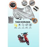 Dokaca Gri Kilit ve Arka Çanta Uyumlu Honda Kinetic Dx Uyumlu Motosiklet Brandası, Koruma Örtüsü - Gri Arka Çanta ve Kilit Uyumlu