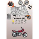 Dokaca Gri Kilit ve Arka Çanta Uyumlu Kanuni Puma 150 Uyumlu Motosiklet Brandası, Koruma Örtüsü - Gri Arka Çanta ve Kilit Uyumlu