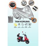 Dokaca Gri Kilit ve Arka Çanta Uyumlu Kuba Trendy Xc 50 cc Uyumlu Motosiklet Brandası, Koruma Örtüsü - Gri Arka Çanta ve Kilit Uyumlu