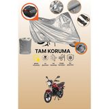 Dokaca Gri Kilit ve Arka Çanta Uyumlu Mondial 100 Mg Superboy Uyumlu Motosiklet Brandası, Koruma Örtüsü - Gri Arka Çanta ve Kilit Uyumlu