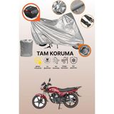 Dokaca Gri Kilit ve Arka Çanta Uyumlu Mondial 125 Superboy I Uyumlu Motosiklet Brandası, Koruma Örtüsü - Gri Arka Çanta ve Kilit Uyumlu