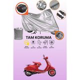 Dokaca Gri Kilit ve Arka Çanta Uyumlu Vespa 946 Uyumlu Motosiklet Brandası, Koruma Örtüsü - Gri Arka Çanta ve Kilit Uyumlu