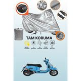 Dokaca Gri Kilit ve Arka Çanta Uyumlu Vespa Gts Super Sport 310 Uyumlu Motosiklet Brandası, Koruma Örtüsü - Gri Arka Çanta ve Kilit Uyumlu