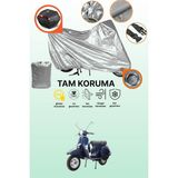 Dokaca Gri Kilit ve Arka Çanta Uyumlu Vespa Px 200 Uyumlu Motosiklet Brandası, Koruma Örtüsü - Gri Arka Çanta ve Kilit Uyumlu