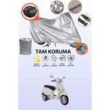 Dokaca Gri Kilit ve Arka Çanta Uyumlu Vespa Sprint S 50 Uyumlu Motosiklet Brandası, Koruma Örtüsü - Gri Arka Çanta ve Kilit Uyumlu