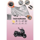 Dokaca Gri Kilit ve Arka Çanta Uyumlu Yamaha X-Max 250 Abs Uyumlu Motosiklet Brandası, Koruma Örtüsü - Gri Arka Çanta ve Kilit Uyumlu