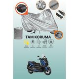 Dokaca Gri Kilit ve Arka Çanta Uyumlu Yamaha X-Max 250 Uyumlu Motosiklet Brandası, Koruma Örtüsü - Gri Arka Çanta ve Kilit Uyumlu