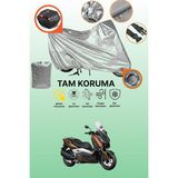 Dokaca Gri Kilit ve Arka Çanta Uyumlu Yamaha X-Max 300 Abs Uyumlu Motosiklet Brandası, Koruma Örtüsü - Gri Arka Çanta ve Kilit Uyumlu
