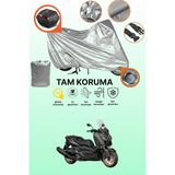 Dokaca Gri Kilit ve Arka Çanta Uyumlu Yamaha X-Max 400 Tech Max Uyumlu Motosiklet Brandası, Koruma Örtüsü - Gri Arka Çanta ve Kilit Uyumlu