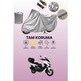 Dokaca Gri Kuba Chia 125 Uyumlu Motosiklet Brandası, Koruyucu Örtü, Motor Branda - Gri Arka Çanta ve Kilit Uyumsuz