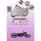 Dokaca Gri Kuba Faswind 200R Uyumlu Motosiklet Brandası, Koruyucu Örtü, Motor Branda - Gri Arka Çanta ve Kilit Uyumsuz