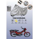 Dokaca Gri Kuba Leopar 100 Uyumlu Motosiklet Brandası, Koruyucu Örtü, Motor Branda - Gri Arka Çanta ve Kilit Uyumsuz