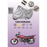 Dokaca Gri Mondial 100 Superboy I Uyumlu Motosiklet Brandası, Koruyucu Örtü, Motor Branda - Gri Arka Çanta ve Kilit Uyumsuz
