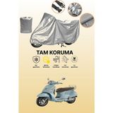 Dokaca Gri Vespa Gts 125 Abs Uyumlu Motosiklet Brandası, Koruyucu Örtü, Motor Branda - Gri Arka Çanta ve Kilit Uyumsuz