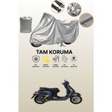 Dokaca Gri Vespa Gts 125 Supertech Uyumlu Motosiklet Brandası, Koruyucu Örtü, Motor Branda - Gri Arka Çanta ve Kilit Uyumsuz