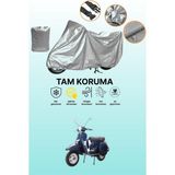Dokaca Gri Vespa Px 200 Uyumlu Motosiklet Brandası, Koruyucu Örtü, Motor Branda - Gri Arka Çanta ve Kilit Uyumsuz