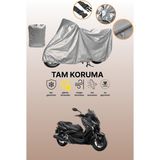 Dokaca Gri Yamaha X-Max 250 Momodesign Uyumlu Motosiklet Brandası, Koruyucu Örtü, Motor Branda - Gri Arka Çanta ve Kilit Uyumsuz