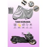 Dokaca Gri Yamaha X-Max 250 Tech Max Uyumlu Motosiklet Brandası, Koruyucu Örtü, Motor Branda - Gri Arka Çanta ve Kilit Uyumsuz