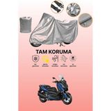 Dokaca Gri Yamaha X-Max 250 Uyumlu Motosiklet Brandası, Koruyucu Örtü, Motor Branda - Gri Arka Çanta ve Kilit Uyumsuz
