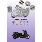 Dokaca Gri Yamaha X-Max 300 Iron Max Abs Uyumlu Motosiklet Brandası, Koruyucu Örtü, Motor Branda - Gri Arka Çanta ve Kilit Uyumsuz