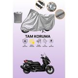 Dokaca Gri Yamaha X-Max 400 Iron Max Uyumlu Motosiklet Brandası, Koruyucu Örtü, Motor Branda - Gri Arka Çanta ve Kilit Uyumsuz