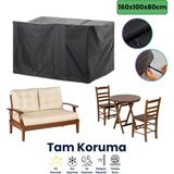Dokaca Siyah 160X100X80 Dış Mekan Mobilya Koruma Örtüsü Bahçe Mobilya Örtüsü Su ve Toz Geçirmez - 100x160